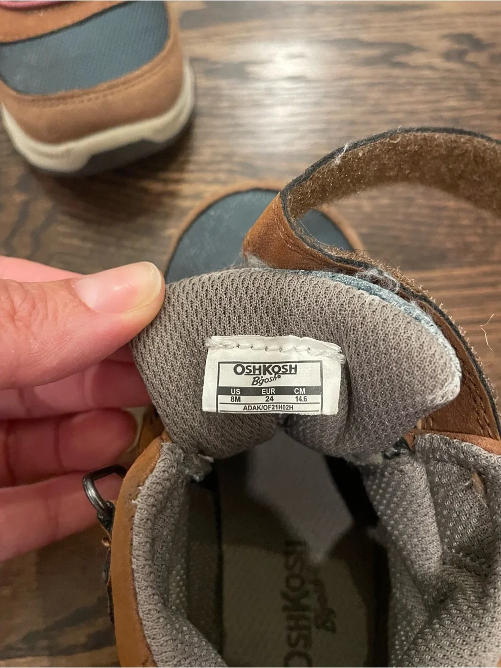 OshKosh B'gosh Blue and Brown High-Top Kids Boots
